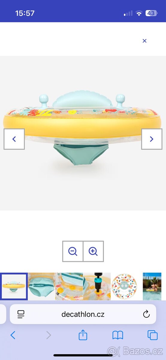 Dětský kruh na plavání se sedátkem a madly 7–15 kg - 6