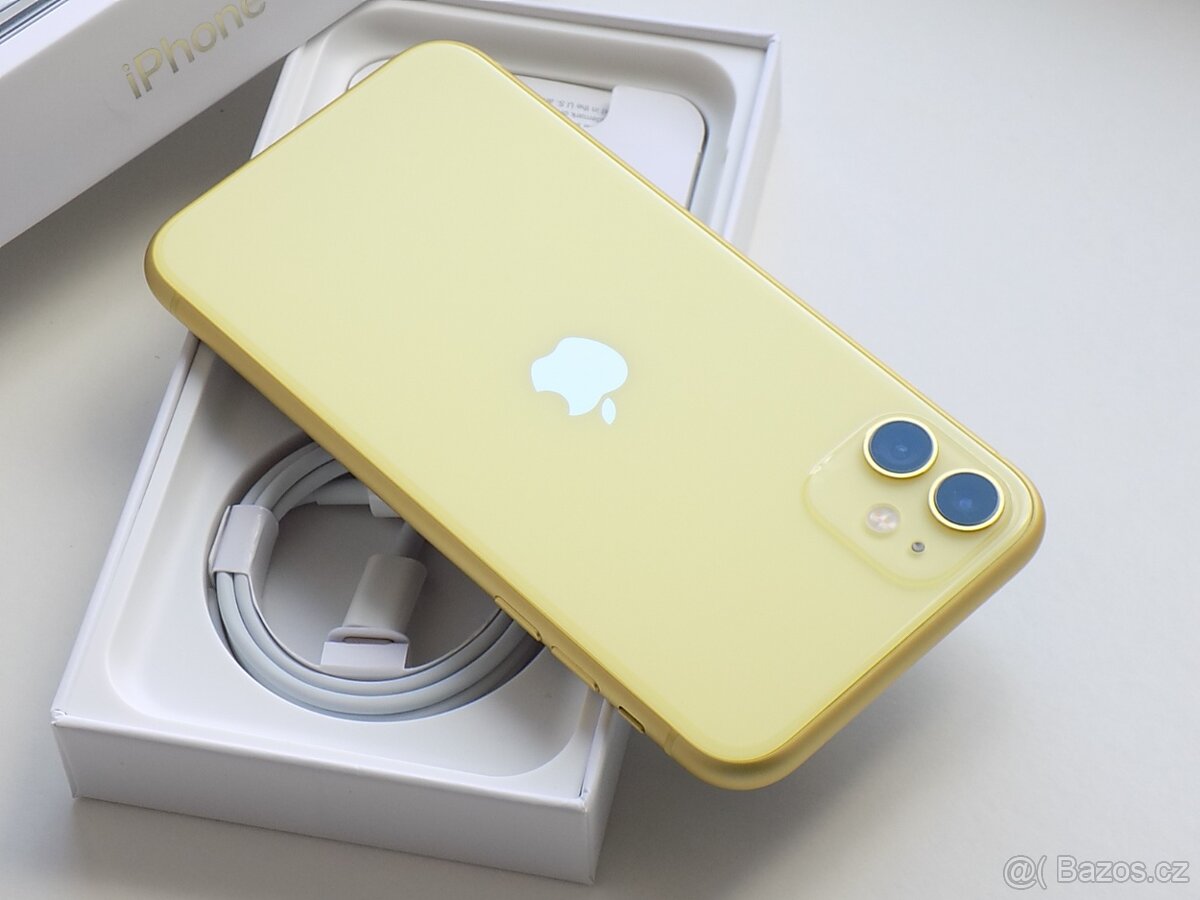 Apple iPhone 11 64GB Žlutý - ZÁRUKA 12 MĚSÍCŮ - 100% BATERIE - 6