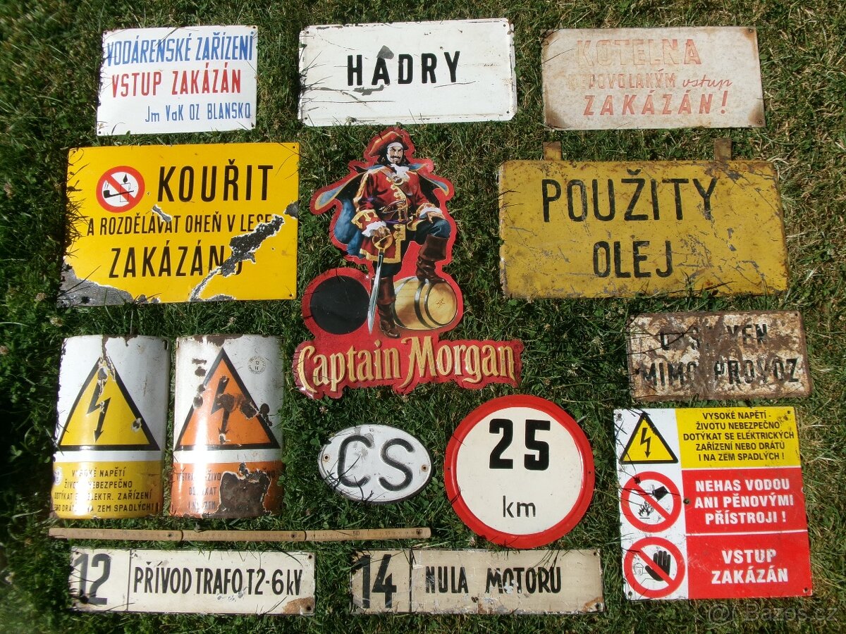 prodám různé staré smaltované cedule různé zaměření, propaga - 6