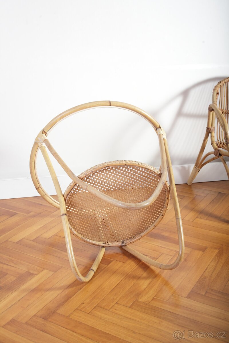 Retro Ratanový Stolek Fuchs - 6