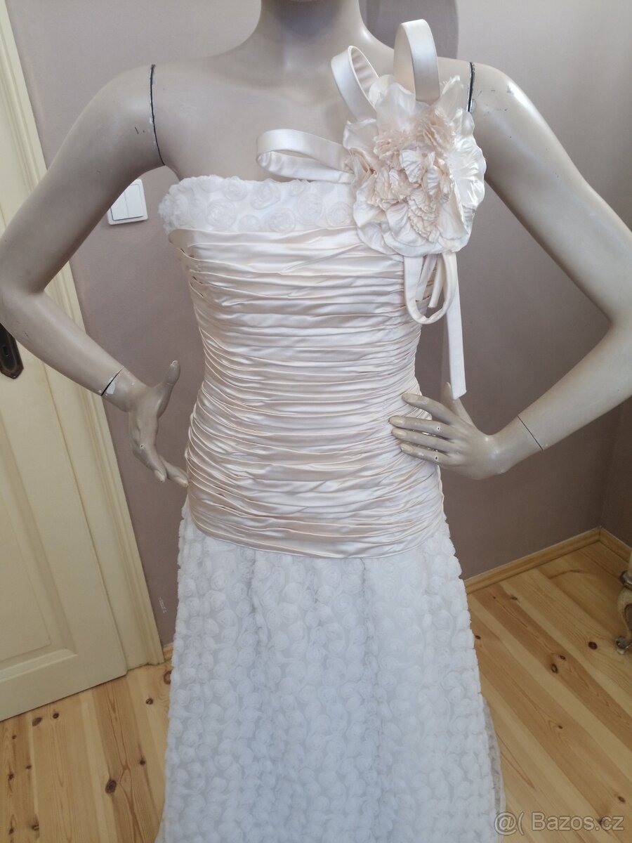 Nové společenské svatební hedvábné šaty maturitní ples - 6