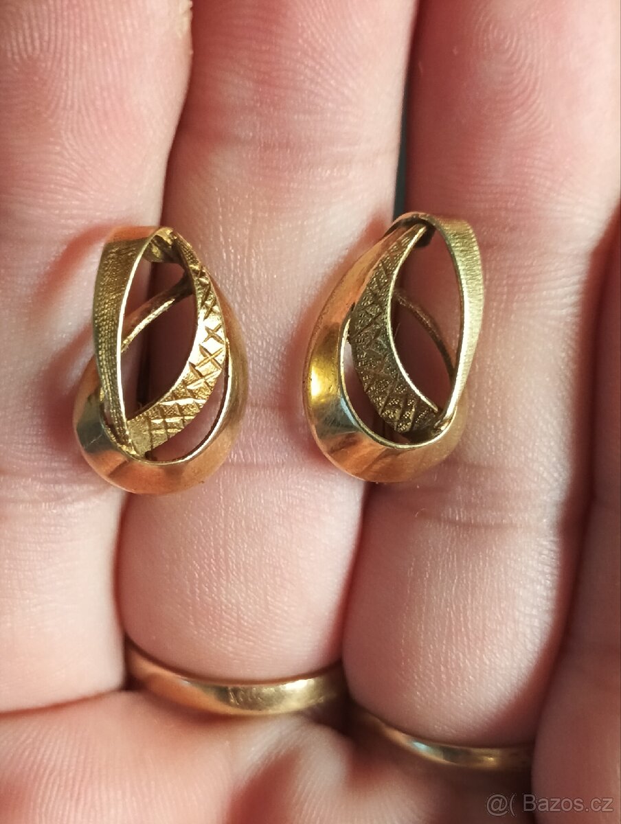 Starožitné zlaté náušnice - 6