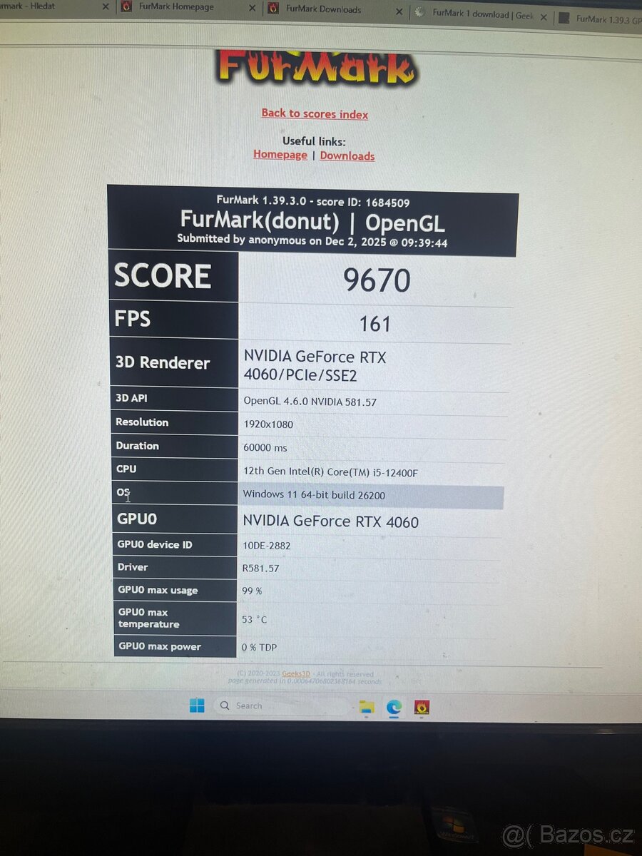 Herní počítač RTX 4060, i5 12400f, 32gb ddr5 - 6