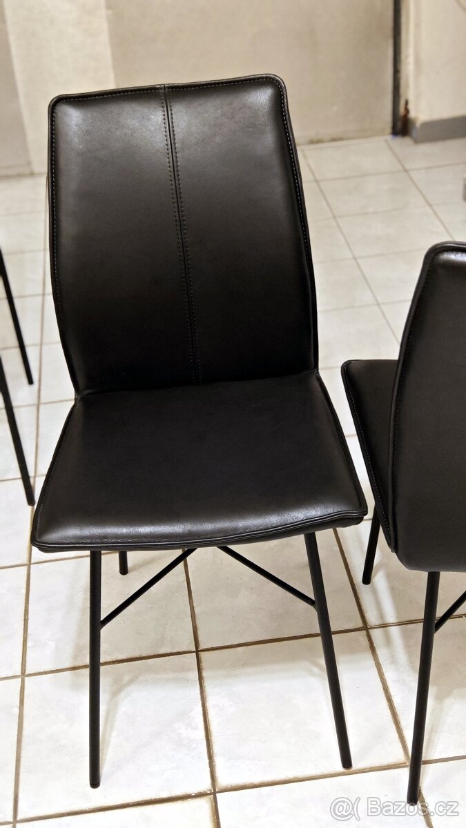 Kožené židle černé - 6