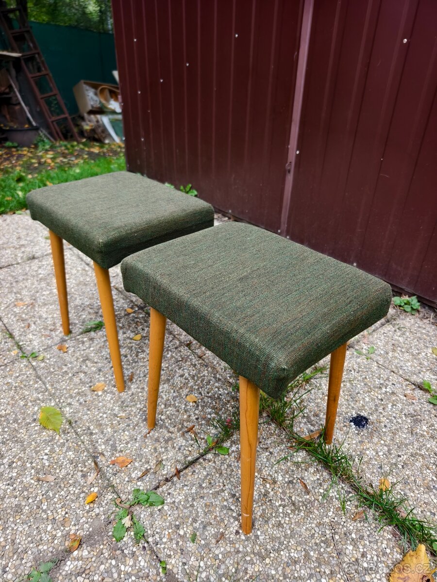 Krásné Retro stoličky /taburety Brusel_cena za kus - 6