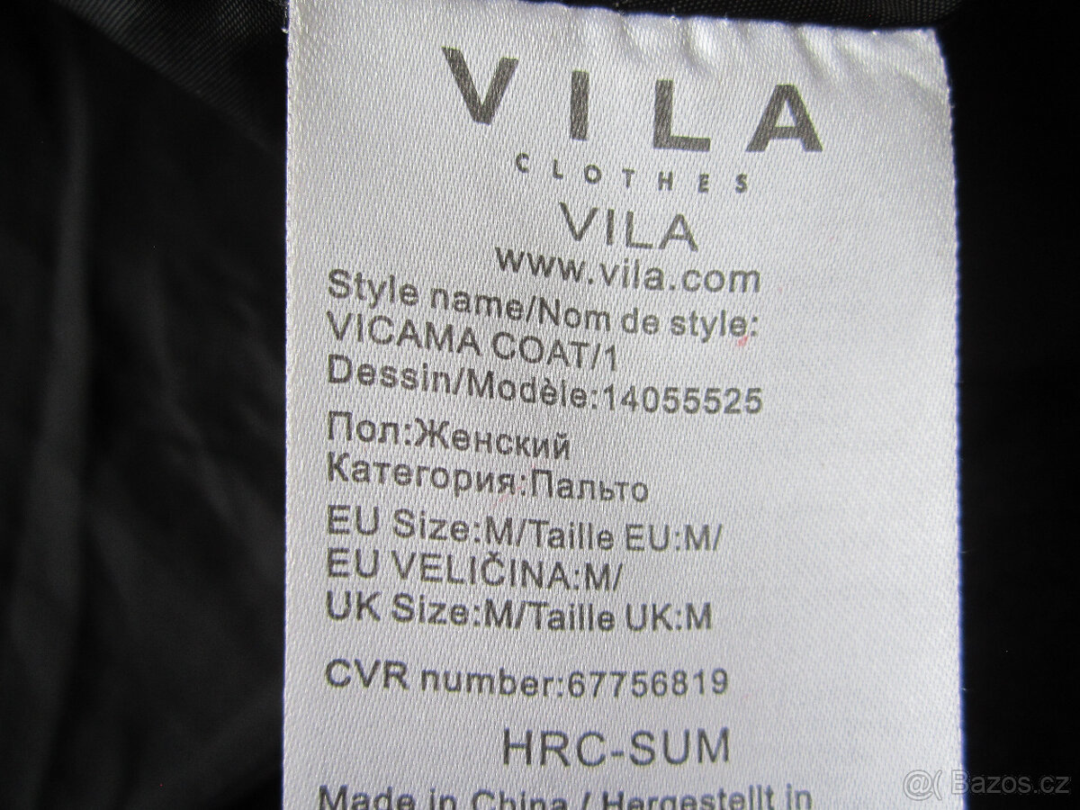 Černý zimní kabát vel. M/L/XL, zapínání na patentky - 6