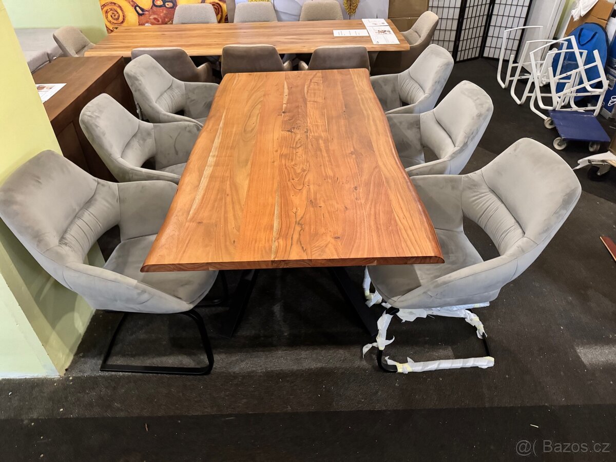 Luxusní NOVÝ Jídelní set s 6 křesly a stolem Akát - 6