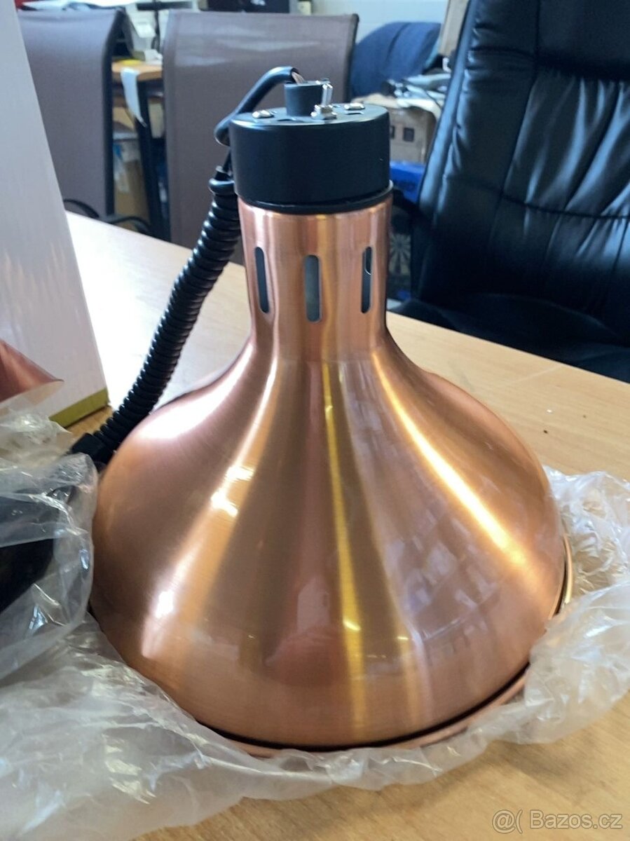 Výškově nastavitelná ohřívací lampa kónická, HENDI, Měděná - 6