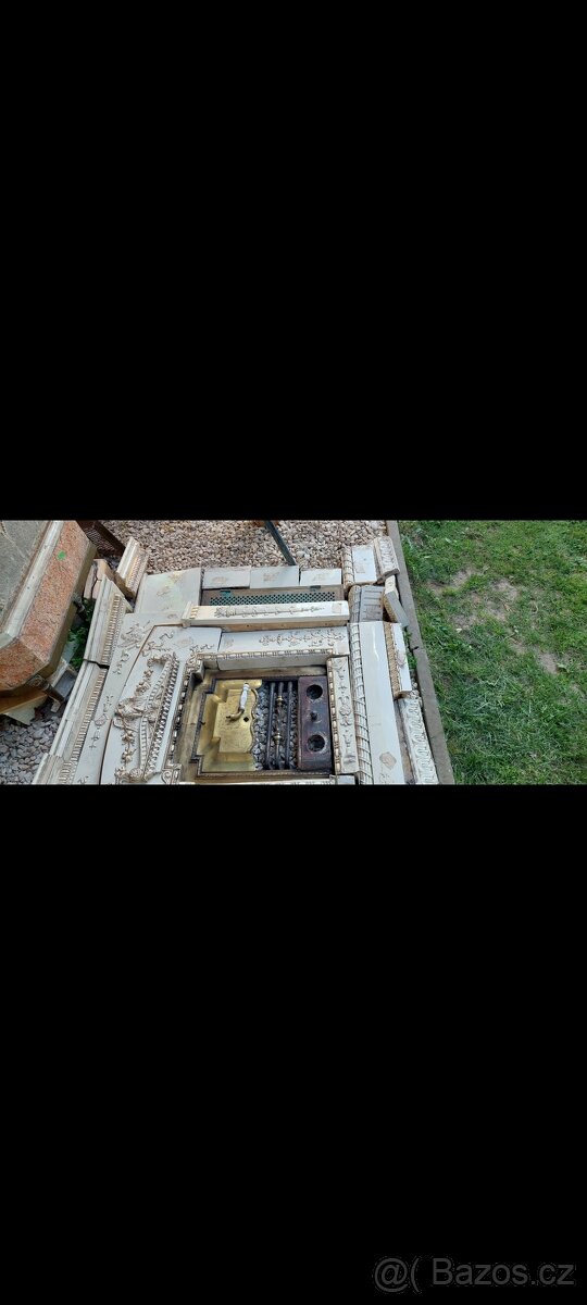 Starozitná kachlová kamna, krb - 6