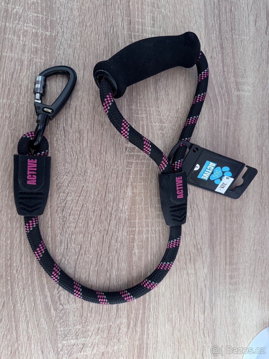 Vodítko Active Dog Sport, vel. L, černo-růžová - 6