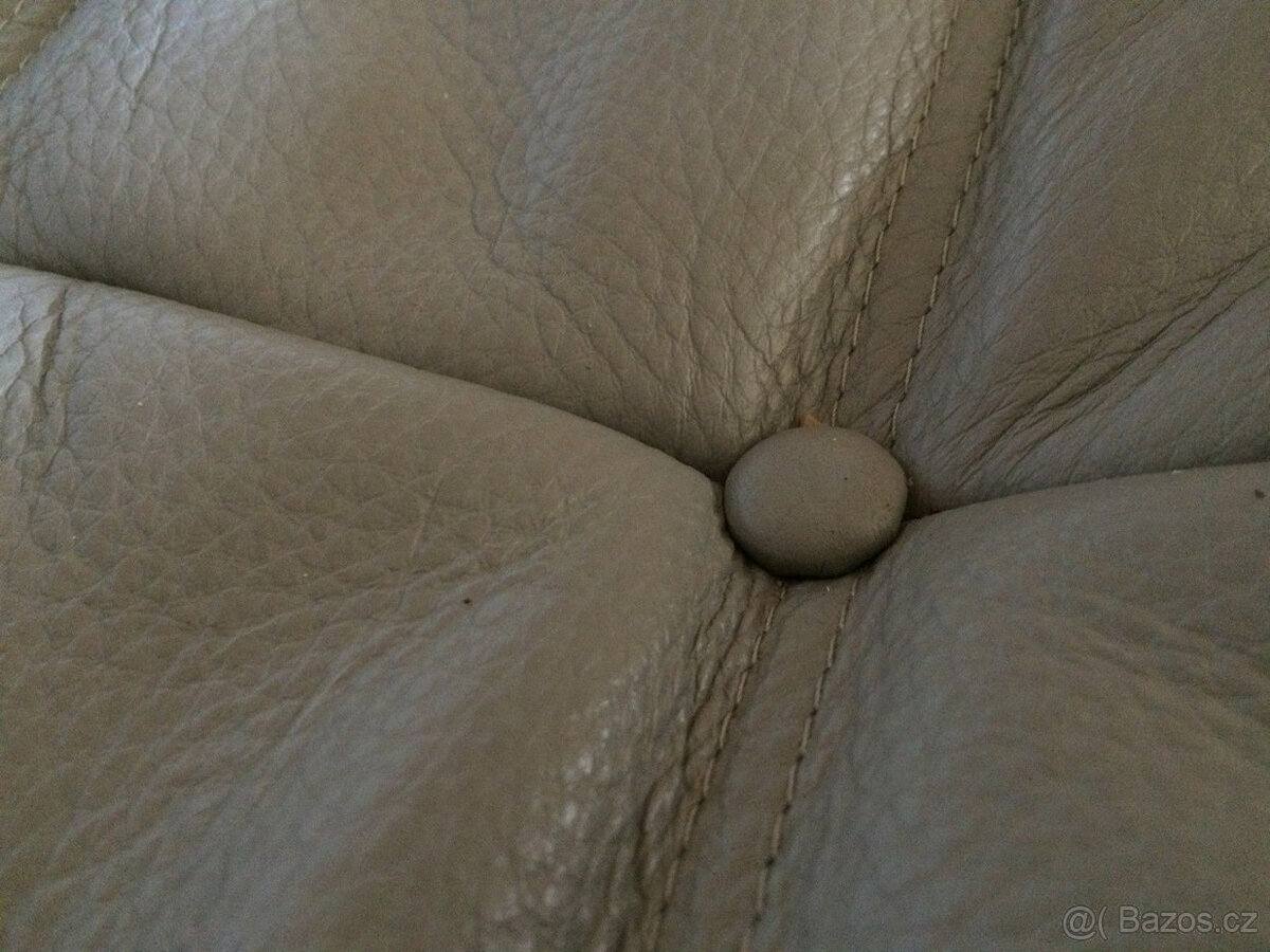 Sada Togo Ligne Roset z pravé kůže šedé, 5dílná (3, 2, 1, ro - 6