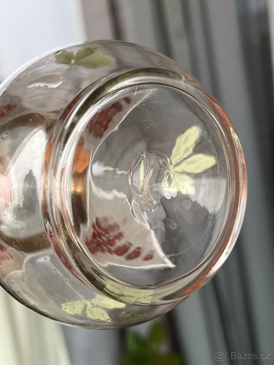 Starožitná likérová sada - karafa a 5x panák - 6