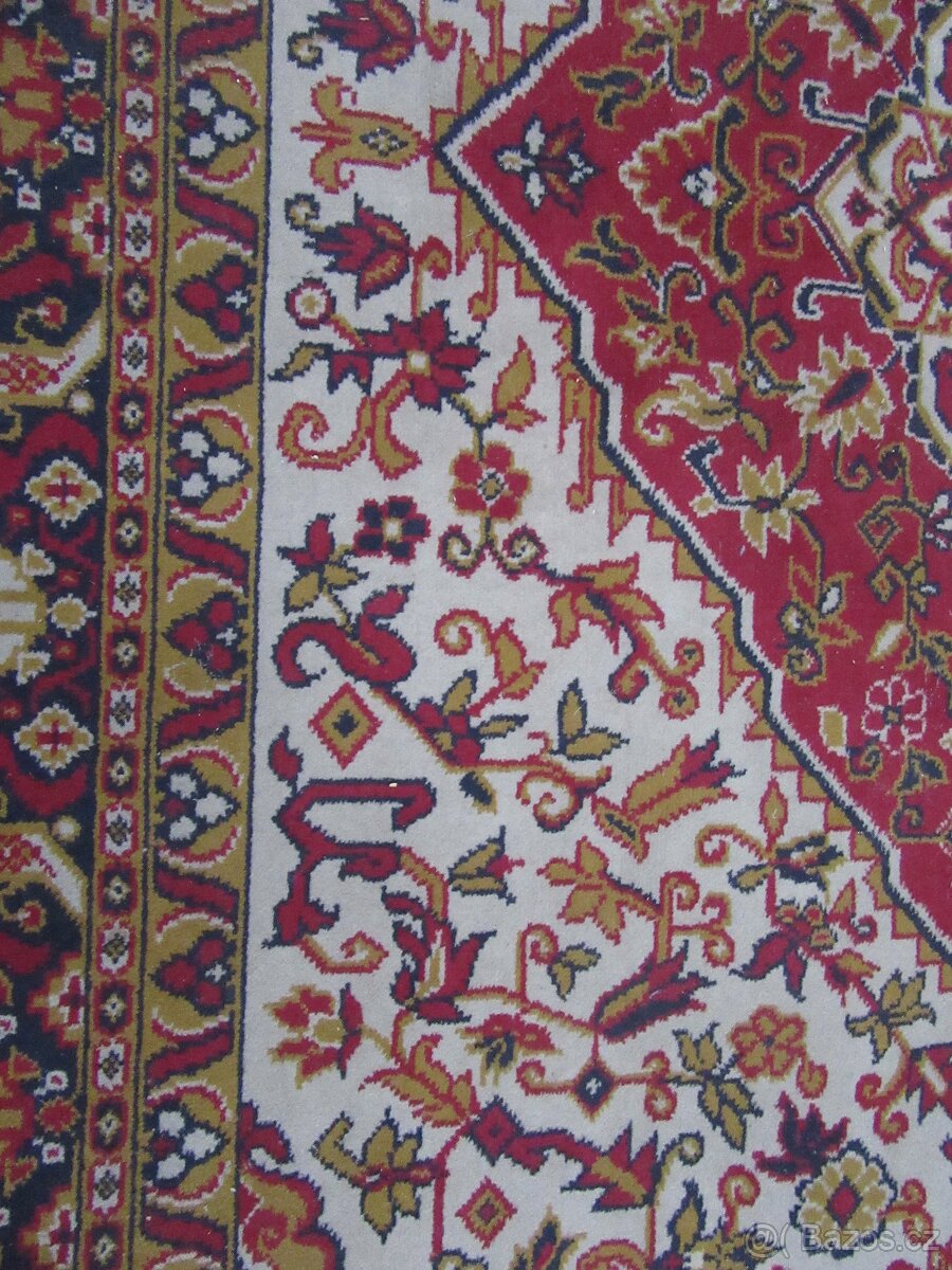 Nabízím krásně ornamentálně zdobený perský koberec. Přírodní - 6