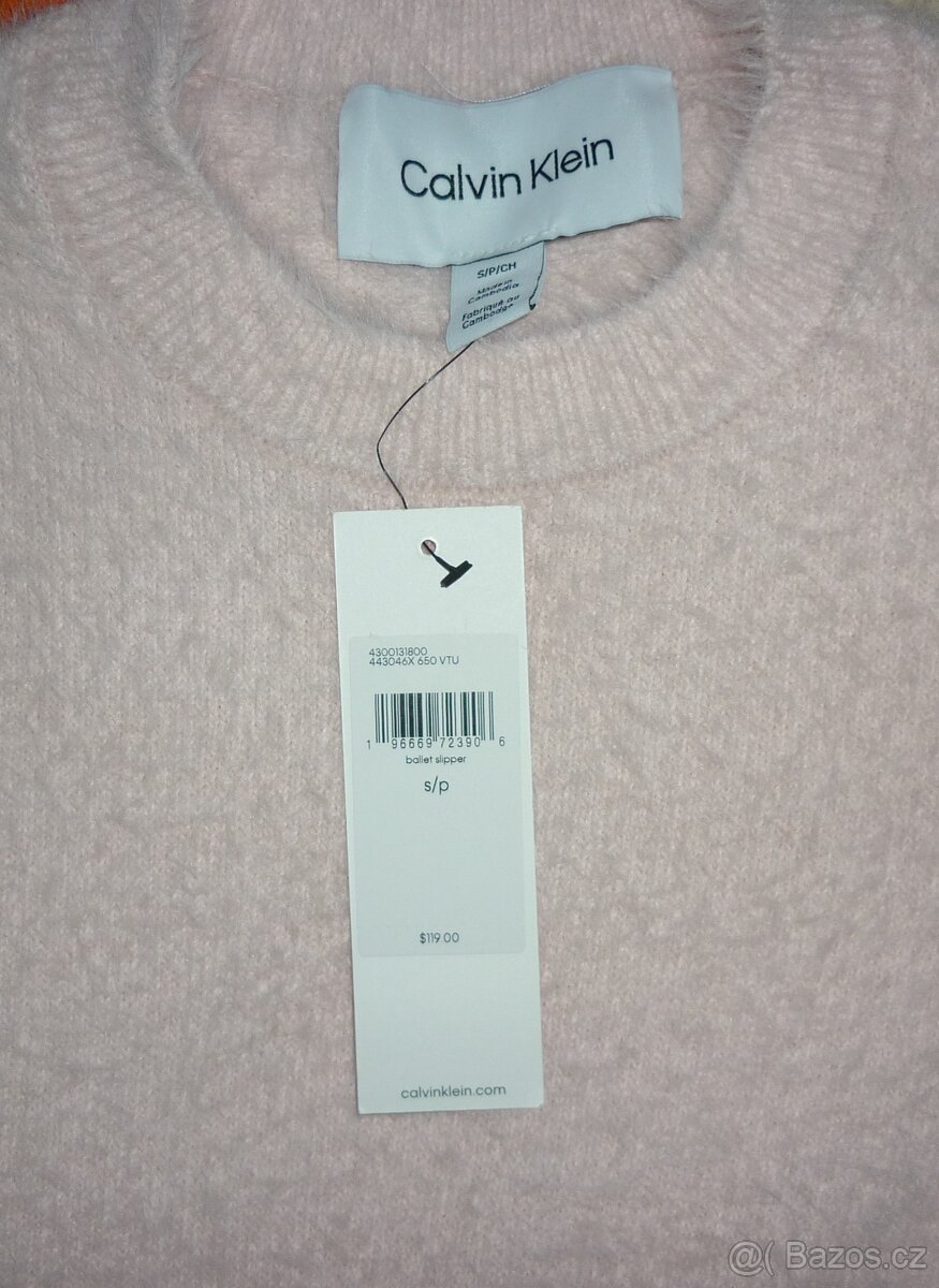 Baby růžový dámský svetřík / pulovr Calvin Klein - 6
