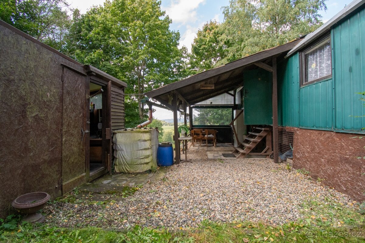 Stavební Pozemek Nová Chřibská Rybniště 1559 m2 s Chatou - 6