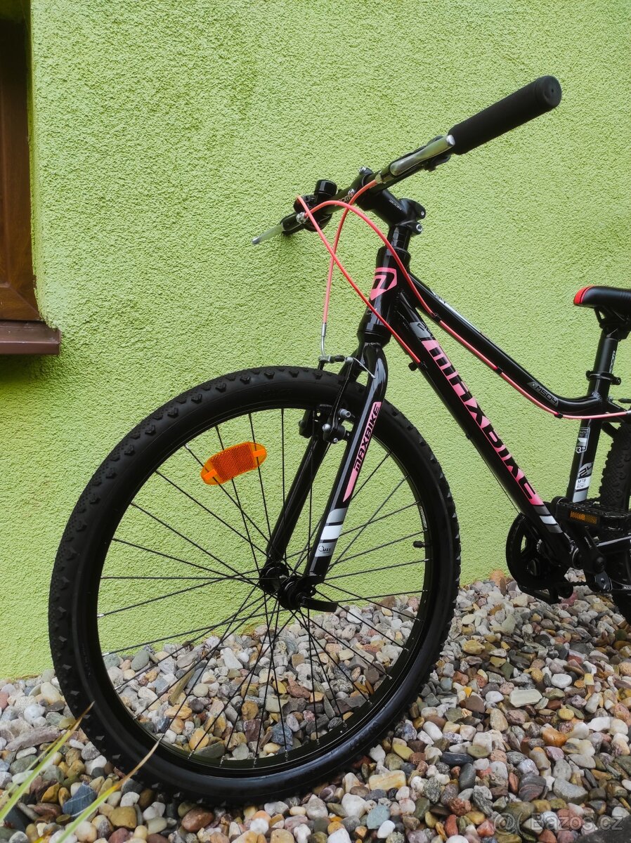 Značkové dětské kolo MAXBIKE 24" (černá/růžová)2 - 6