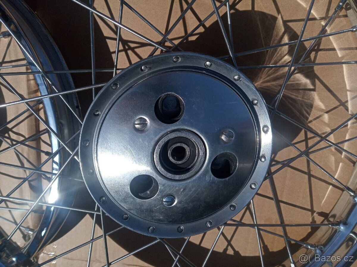 Nová kola Jawa 50/555 , 50/05, výplet, ráfky , vycentrováno - 6