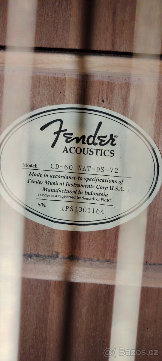 Akustická kytara Fender CD-60 + bohaté příslušenství - 6