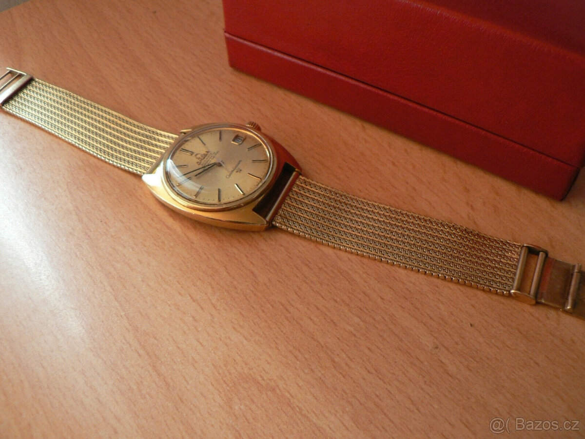 Zlaté OMEGA CONSTELLATION s milánským zlatým náramkem 18 KT - 6