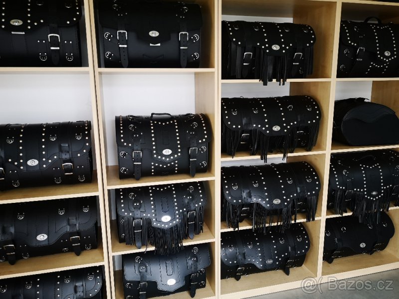 Kožený kufr - válec na chopper 60cm typ 10A,B,C - 6