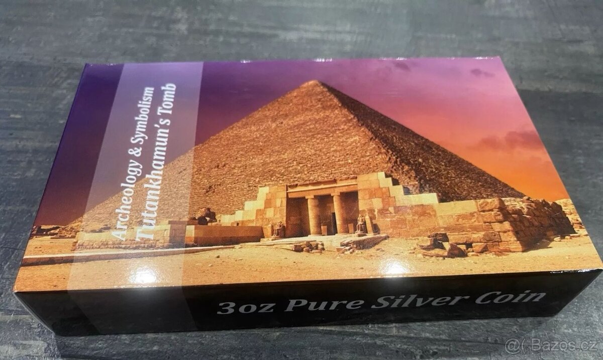 Stříbrná mince 3 oz Tutanchamonova hrobka 2022 Antique Stand - 6