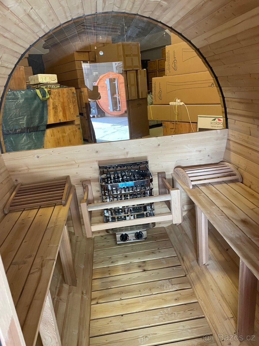 sauna barelová z panoramatickým oknem - 6