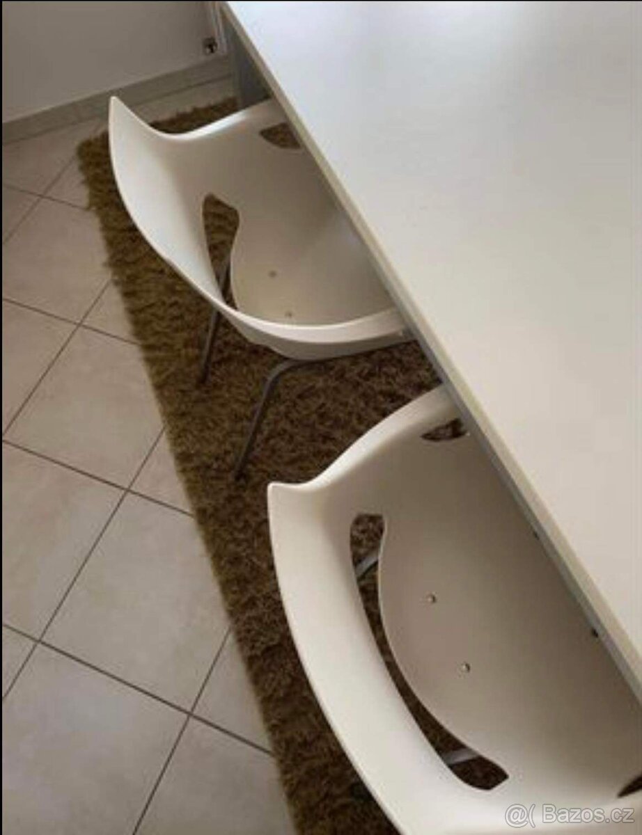 Jídelní stůl slonová kost Lino design a židle - 6