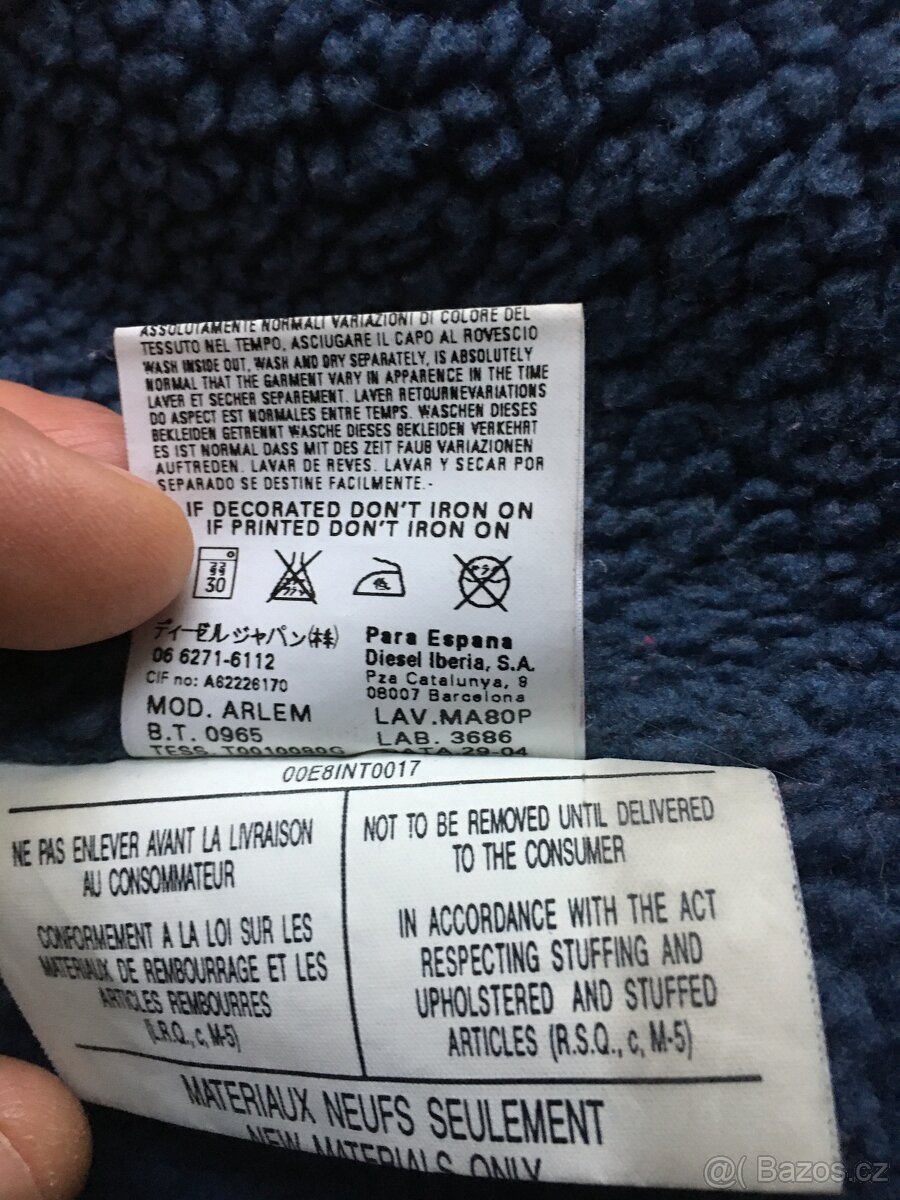Zateplená bunda, Diesel jeans, vel.M. - 6