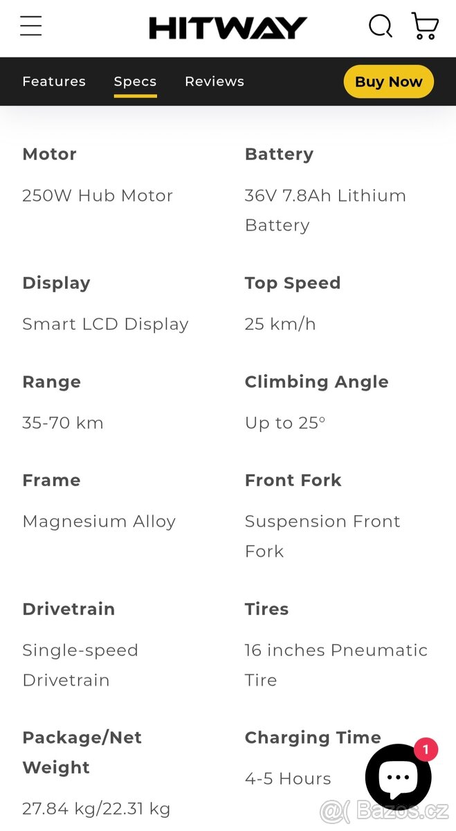 Skládací elektrokolo Hitway BK2 - 6