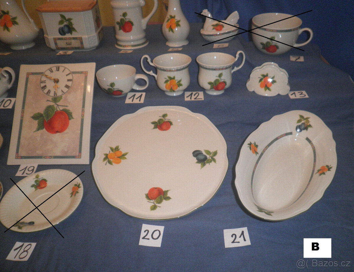 Porcelán Leander - dekor ovoce - 6