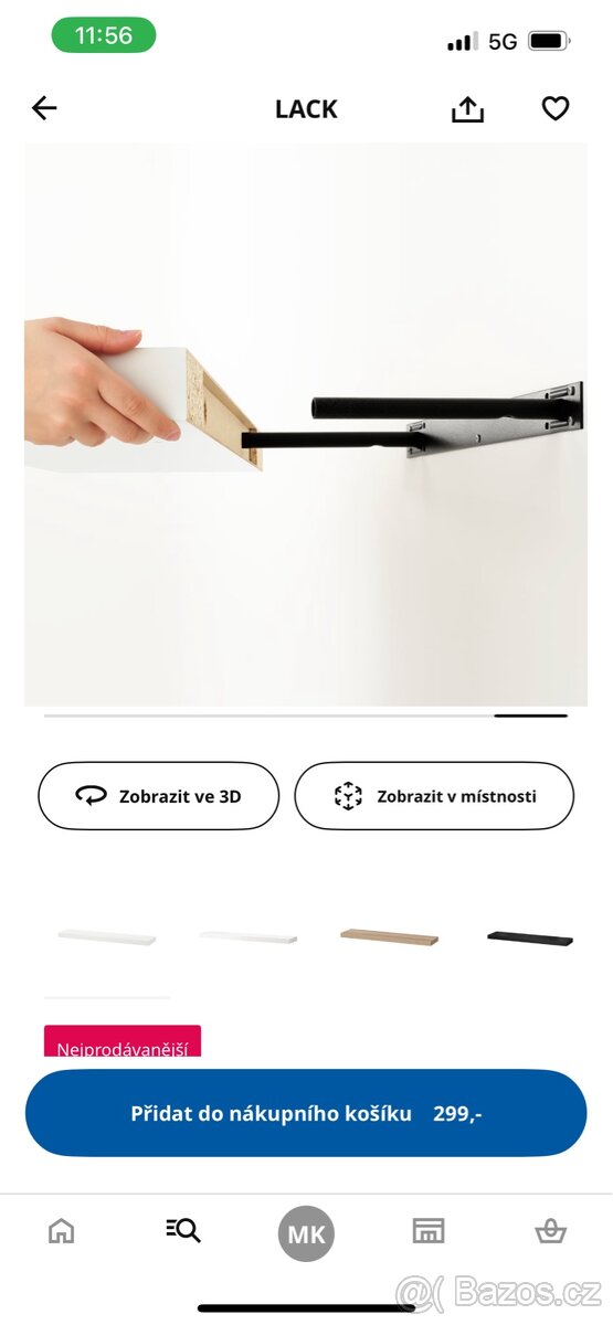 Police lesklá bílá IKEA LACK - 6