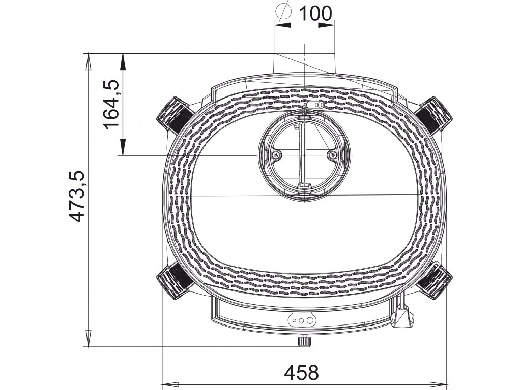 GUČA Krbová kamna ELIPTIKO, 7,5 kW, 47,7 x 47,3 x 86 cm - 6
