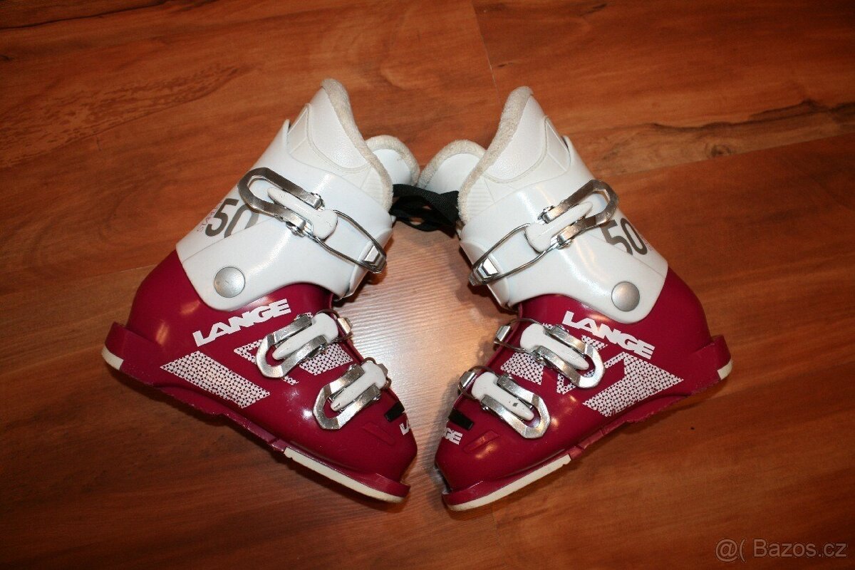 dievcenské lyže Atomic 90 cm , lyžaky Lange - 6