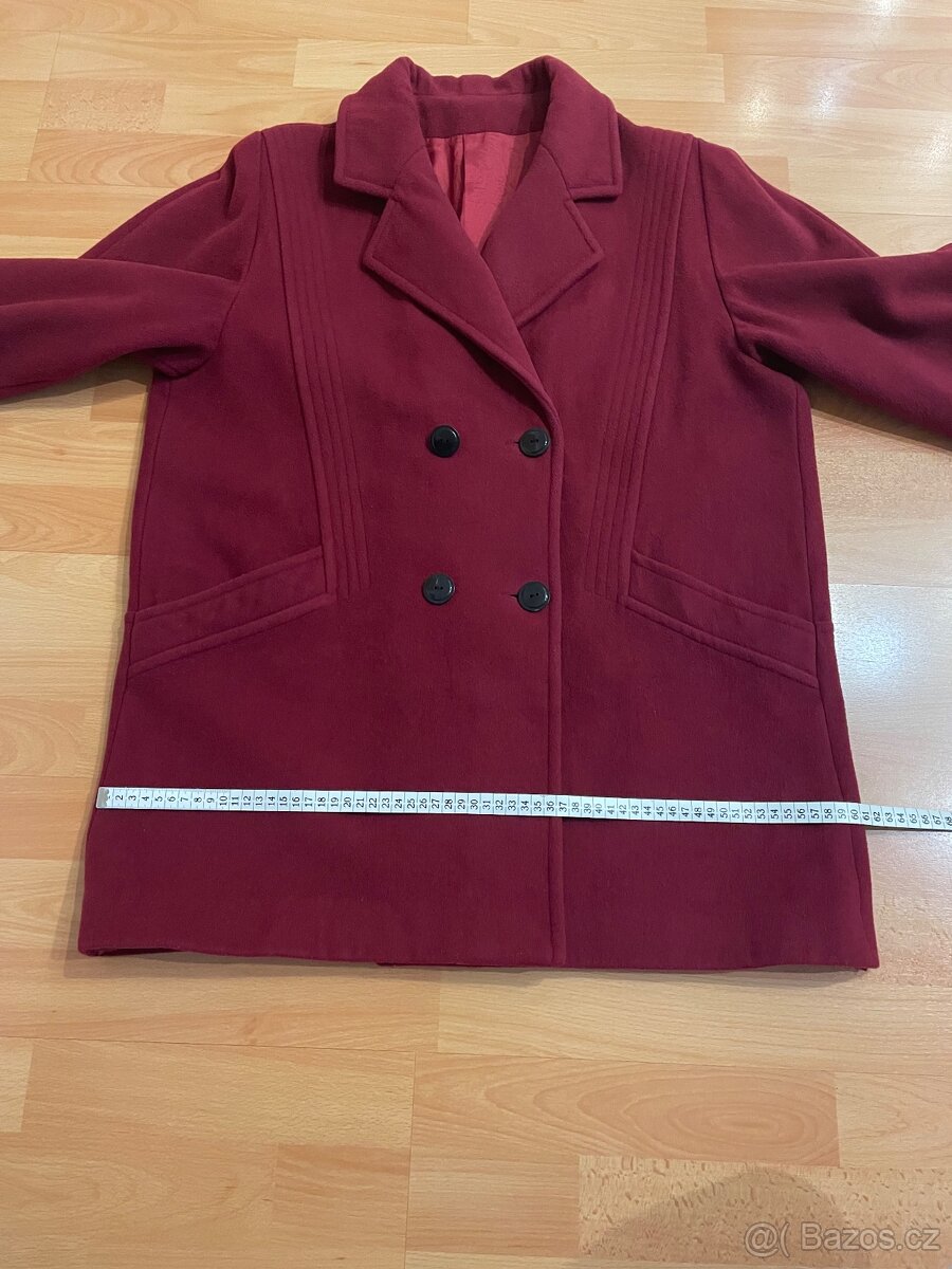 Vlněný vínový kabát - 6