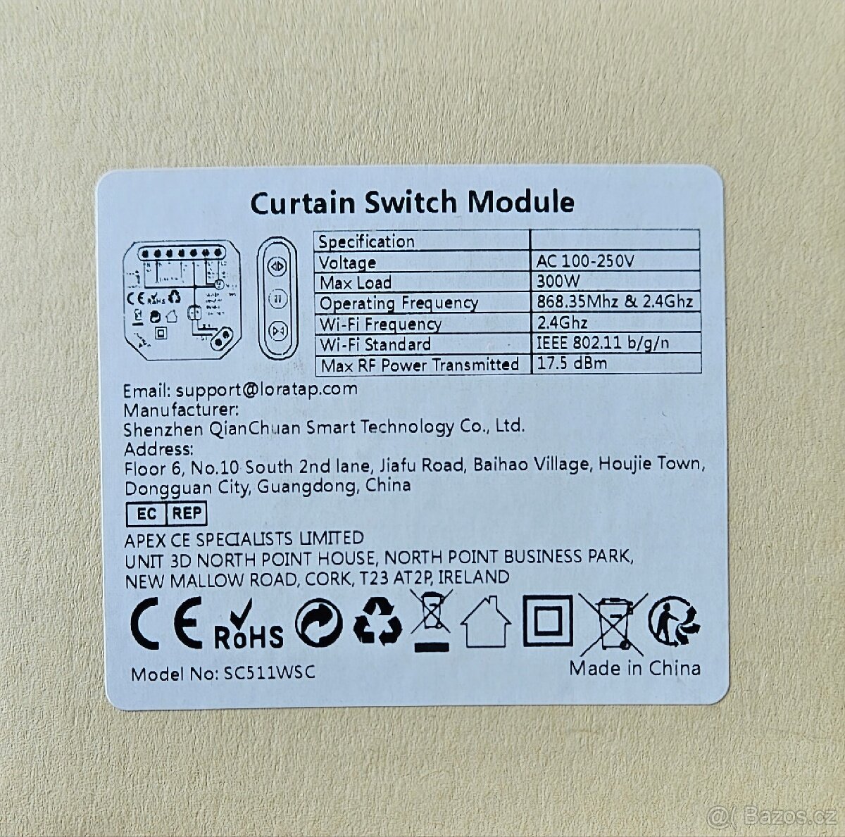 Prodám žaluziový wifi Tuya modul s RF ovladačem - 6