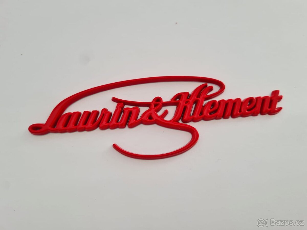 Nápis Laurin & Klement , chrom, zlatý, červený, čierny. - 6