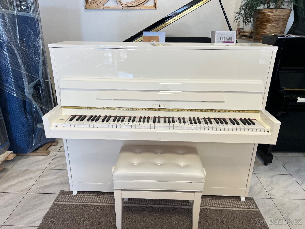 Bílý Petrof 118 S1 se zárukou 5let, doprava zdarma. - 6