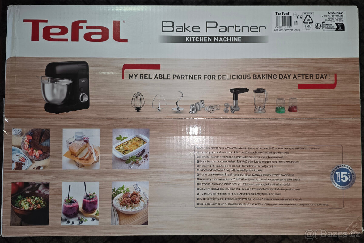 Černý kuchyňský robot Tefal Bake Partner NOVÝ - 6