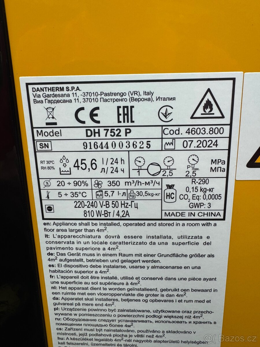 Akce / Prodám odvlhčovač DH 752 - 6