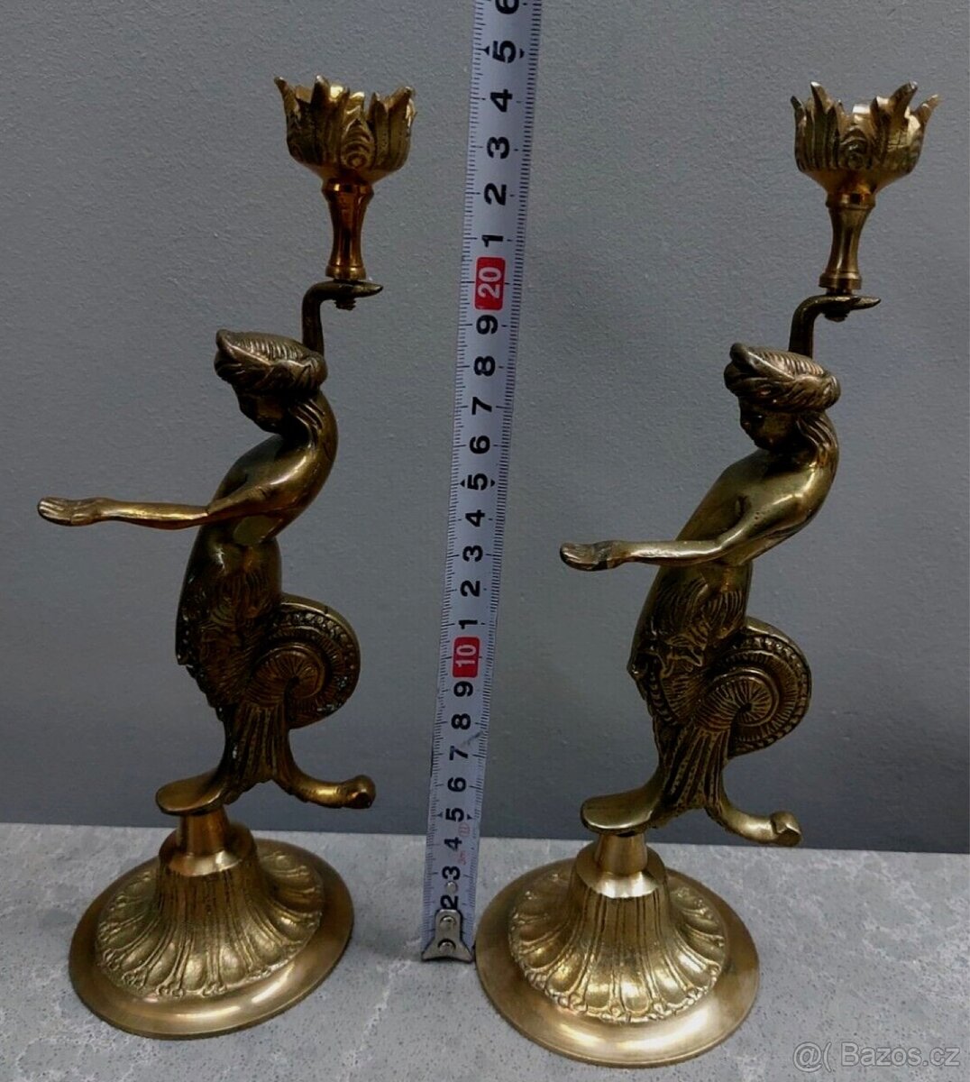 Mosazné svícny Art Deco 60.léta - 6