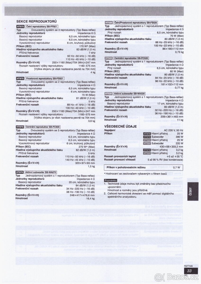 ZESILOVAČ s Bluetooth, REPROBEDNY, RÁDIO, CD, DOMÁCÍ KINO - 6