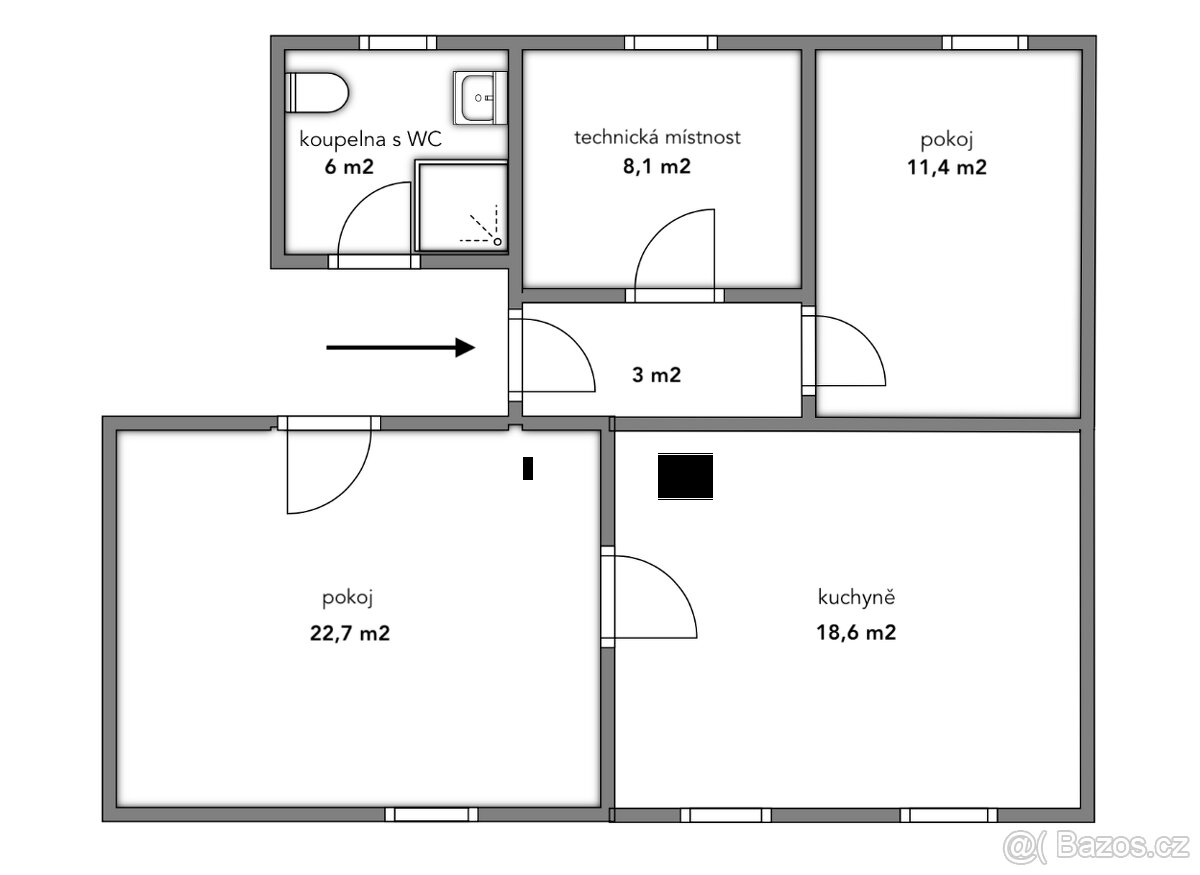 Byt 2+1, ul. Stanislavova - 6