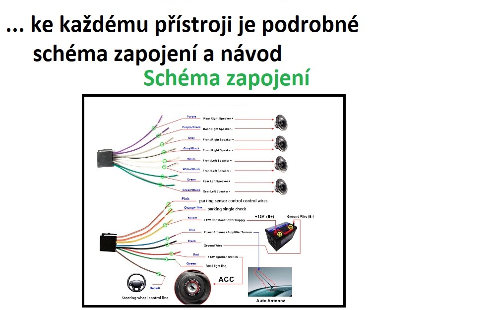 2 DIN rádio 7"; český návod, NOVÉ, ZÁRUKA, autorádio - 6
