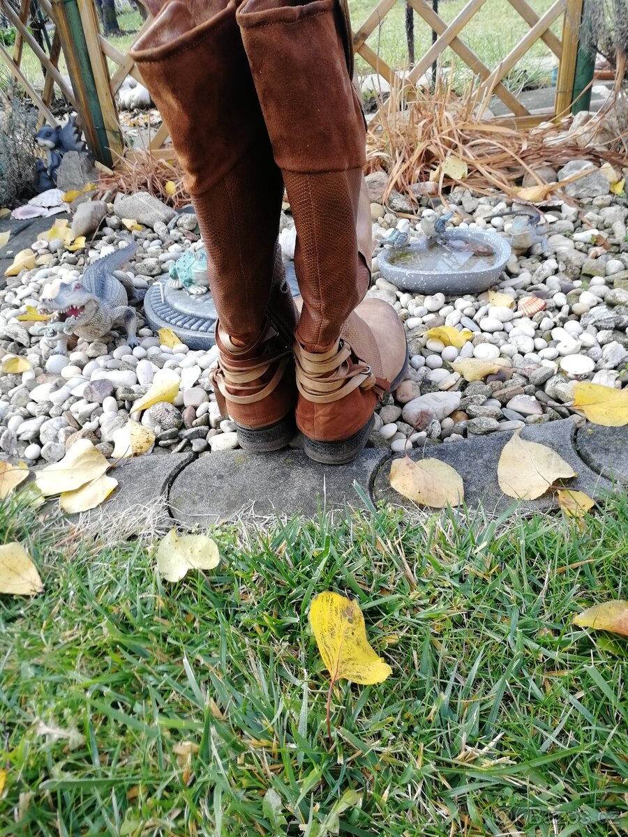 Zimní kozačky 41 hnědé - 6