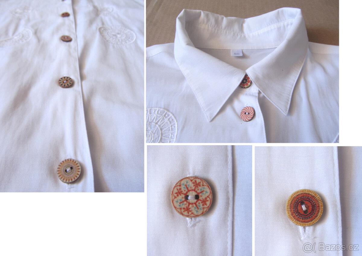 Vintage bílá dámská košile z 90.let plus velikost - 6
