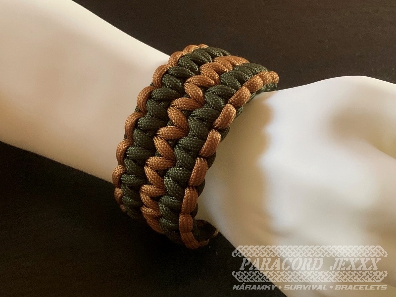 Paracord náramek (19 cm) oliv - brown - 6