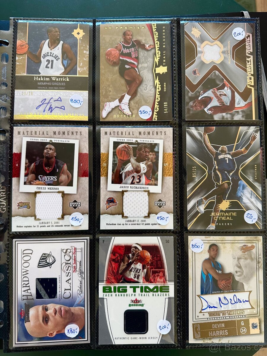 NBA karty (limitky,podpisovky, dresovky) - 6