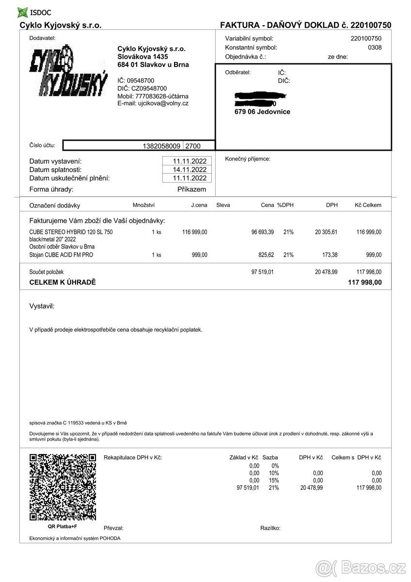 Celoodpružené elektrokolo Cube Stereo Hybrid 120 SL 750 - 6