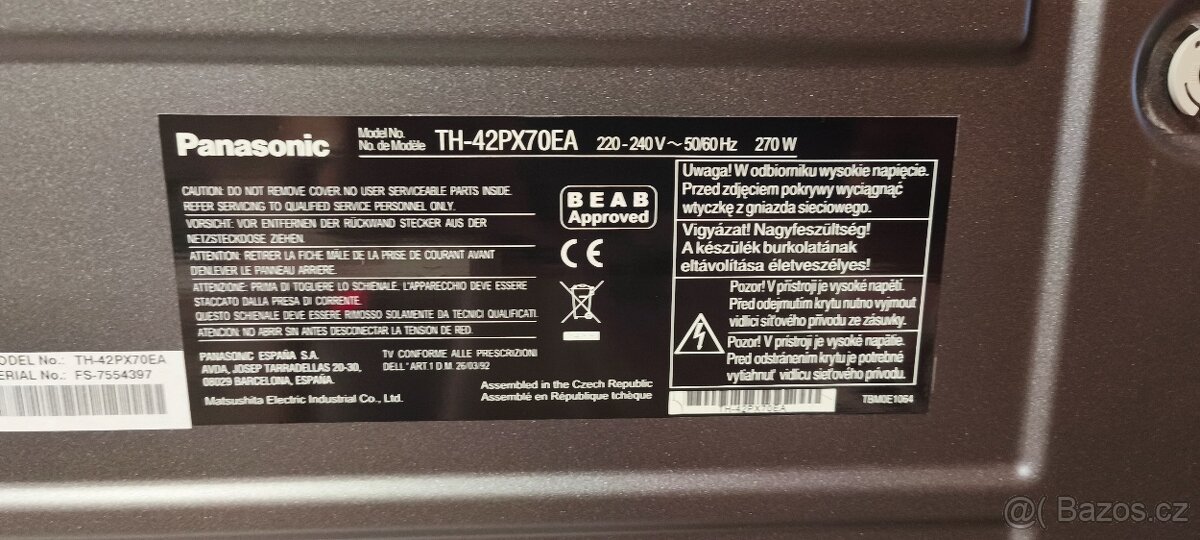 Televize Panasonic VIERA TH-42PX70E - 6
