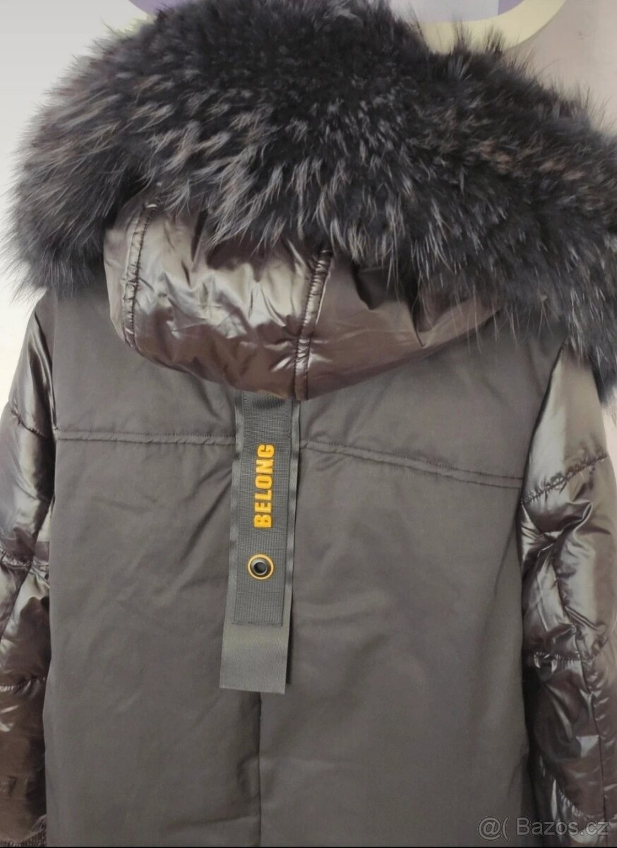 Nová dámská bunda s pravou kožešinou, velikost M - 6